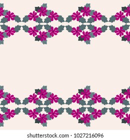Seamless gorgeous border in small-scale cute flowers. Millefleurs. Floral background for textile, wallpaper, pattern fills, covers, surface, print, gift wrap, scrapbooking, decoupage.