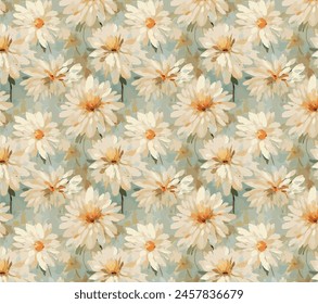 Seamless gorgeous bright pattern in small garden flowers of zinnia. Millefleur. Floral background for textile, wallpaper, covers, surface, print, gift wrap, scrapbooking, decoupage