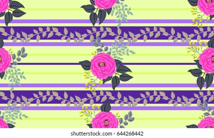 Seamless gorgeous bright pattern in small garden rose flowers. Floral background for textile, wallpaper, pattern fills, covers, surface, print, gift wrap, scrapbooking, decoupage.