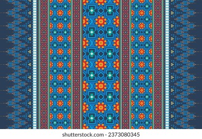 seamless gorgeous bunch with digital textile design with botanical flower green leaves gold ornament geometric border