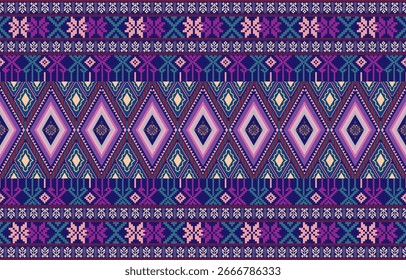 Hermoso manojo sin costuras con diseño textil digital con flor botánica Hojas verdes Adorno de oro Borde geométrico 