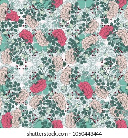 Seamless gorgeous pattern in cute flowers. Composite overlay. Floral background for textile, wallpaper, pattern fills, covers, surface, print, gift wrap, scrapbooking, decoupage.