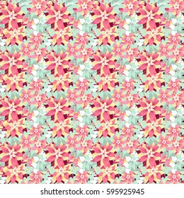 Seamless gorgeous pattern in cute flowers of pink clematis. Floral exotic striped background for textile, wallpaper, pattern fills, covers, surface, print, gift wrap, scrapbooking, decoupage.