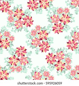 Seamless gorgeous pattern in cute flowers of pink clematis. Floral exotic striped background for textile, wallpaper, pattern fills, covers, surface, print, gift wrap, scrapbooking, decoupage.