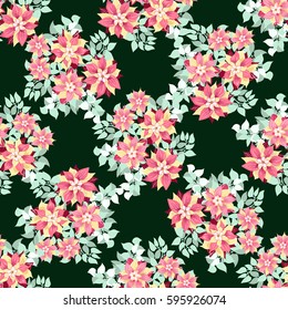 Seamless gorgeous pattern in cute flowers of pink clematis. Floral exotic striped background for textile, wallpaper, pattern fills, covers, surface, print, gift wrap, scrapbooking, decoupage.