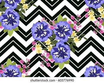 Seamless gorgeous pattern in cute flowers bouquets. Composite overlay. Floral background for textile, wallpaper, pattern fills, covers, surface, print, gift wrap, scrapbooking, decoupage.