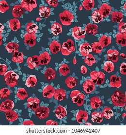 Seamless gorgeous pattern in small garden sweet flowers. Millefleur. Floral background for textile, wallpaper, pattern fills, covers, surface, print, gift wrap, scrapbooking, decoupage.