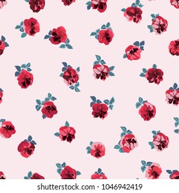 Seamless gorgeous pattern in small garden sweet flowers. Millefleur. Floral background for textile, wallpaper, pattern fills, covers, surface, print, gift wrap, scrapbooking, decoupage.