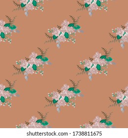 Seamless gorgeous pattern in small-scale cute ditsy flowers. Millefleurs. Floral background for textile, wallpaper, pattern, covers, surface, print, gift wrap, scrapbooking, decoupage. Fashion colors.