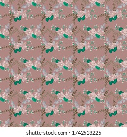 Seamless gorgeous pattern in small-scale cute ditsy flowers. Millefleurs. Floral background for textile, wallpaper, pattern, covers, surface, print, gift wrap, scrapbooking, decoupage. Fashion colors.