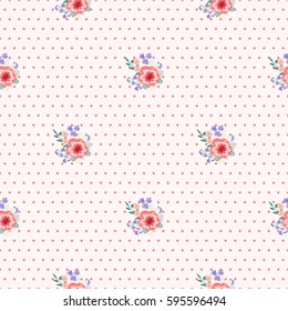 Seamless gorgeous pattern in small-scale cute flowers of petunias. Millefleurs. Floral background for textile, wallpaper, pattern fills, covers, surface, print, gift wrap, scrapbooking, decoupage.