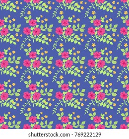 Seamless gorgeous pattern in small-scale cute flowers of Daisy. Millefleurs. Floral background for textile, wallpaper, pattern fills, covers, surface, print, gift wrap, scrapbooking, decoupage.