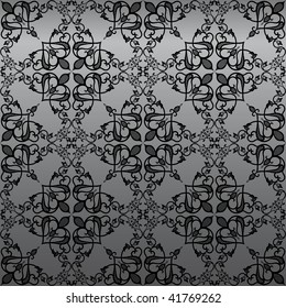 Seamless Gothic Damask Wallpaper Background