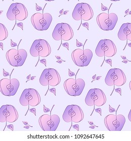 Seamless gradient apples pattern. Vector illustration.