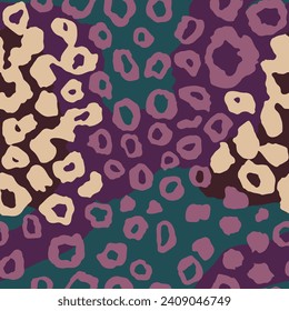 Seamless Gradient Creative Graphic Cat Ornament Art. Vibrant Repetitive Classic Vintage Cheetah, Seamless Watercolor Texture. Repeated Black Jungle Lines Background.