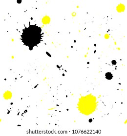 Seamless graffiti drips pattern. Chaotic Drops, stains of paint flow down horizontally
