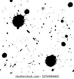 Seamless graffiti drips pattern. Chaotic Drops, stains of paint flow down horizontally