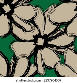 Seamless graffiti flower with abstract colour  like illustration. Suit for fashion print, fabric textile, wallpaper.