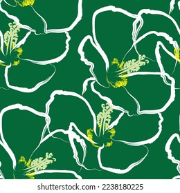 Seamless graffiti flower with abstract colour  like illustration. Suit for fashion print, fabric textile, wallpaper.