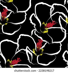 Seamless graffiti flower with abstract colour  like illustration. Suit for fashion print, fabric textile, wallpaper.
