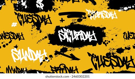 Seamless graffiti pattern. Abstract pattern background