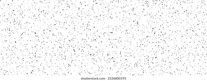 Seamless grain speckle texture. Distress grunge dot background. Black grungy splash repeating pattern. Splattered dirty grit overlay with drops, specks, flecks. Gravel noise for banner, poster. Vector