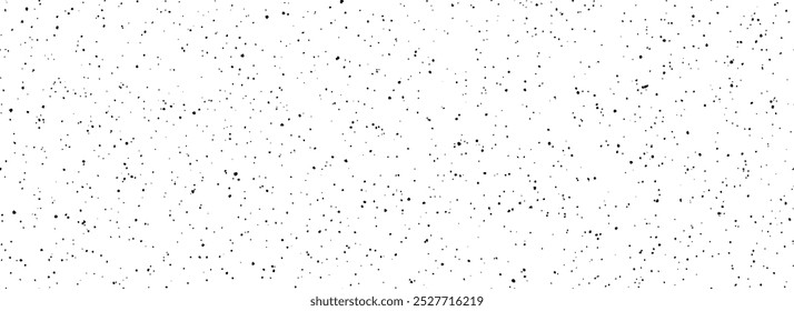 Seamless grainy speckle texture. Distress grunge dot background. Black gritty splash repeated pattern. Splatter dirty grit overlay with drops, specks, flecks. Gravel noise for banner, poster. Vector