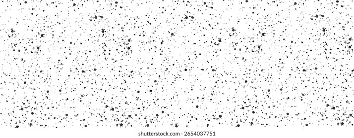 Seamless grainy speckle texture. Distress grunge dot background. Black gritty splash repeated pattern. Splattered dirty grit overlay with drops, specks, flecks. Gravel noise for banner, poster.eps10