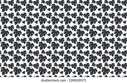 seamless grape leaf texture pattern black and white vector image of elements of garden plants