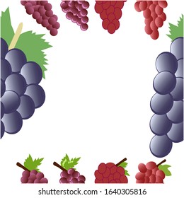 Seamless grape pattern wallpaper. Grapevine seamless pattern. Illustration grape vector pattern white background flat style.