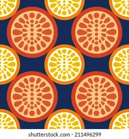 Seamless Grapefruit Orange Silhouette