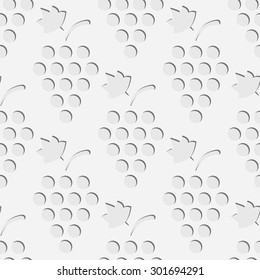 Seamless Grapes Pattern. Vector Soft Background. Regular White Texture