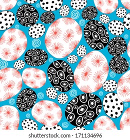 seamless graphic abstract pattern on a blue background  