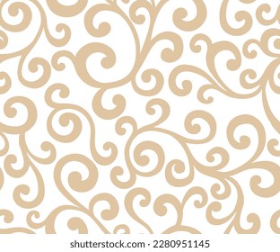 Seamless graphic allover scroll pattern that repeats perfectly. Elegant for textile, wallpaper, fabric