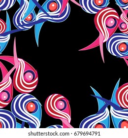 Seamless graphic background with abstractions on a dark