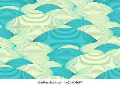 seamless graphic clouds texture in blue and ivory