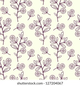 Seamless graphic decorative floral pattern