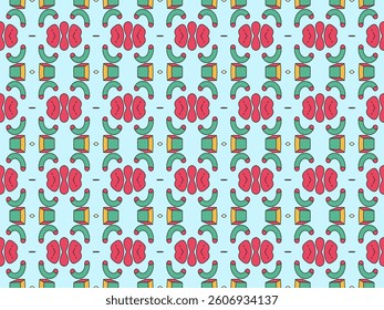 Seamless Graphic Endless Fabric Tile Decoration Luxury Digital Background Design Geometric Fashion Art Symmetric Texture Interior Wallpaper Perspective Visual Template Shape Cloth Textile Pattern.