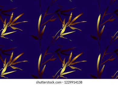 Seamless graphic hand drawn bamboo pattern