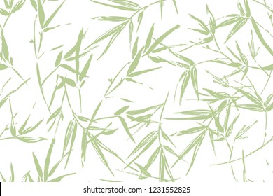 Seamless graphic hand drawn bamboo pattern