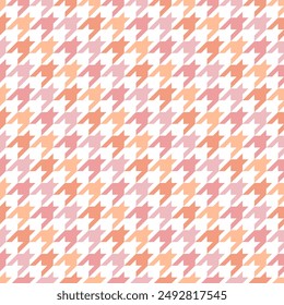 Pata De Gallo Gráfico Sin Costura Naranja Rosa Y Blanco