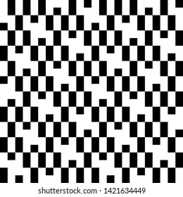Seamless graphic pattern. Abstract geometric background. Monochrome texture of squares and rectangles. Black and white design. Modern style.