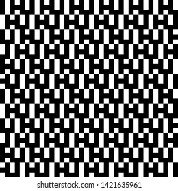 Seamless graphic pattern. Abstract geometric background. Monochrome texture of repeating rectangular elements. Black and white design. Modern style.