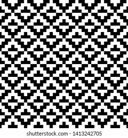 Diseño gráfico sin problemas. Fondo monocromo abstracto. Textura en blanco y negro. Decoración de tela tradicional. Diseño de estilo retro.