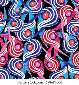 Seamless graphic pattern from abstract unusual elements