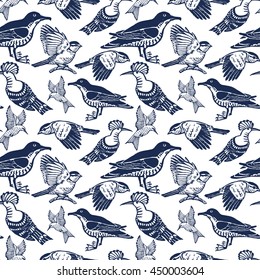 seamless graphic pattern with birds