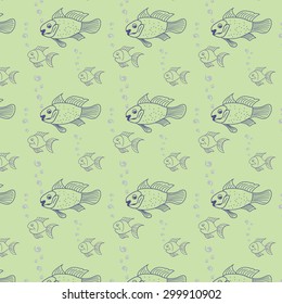 Seamless Graphic Pattern Fish Vector Stock Vector (Royalty Free ...
