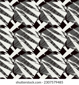 Seamless graphic pattern on black background