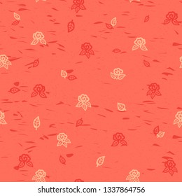 Seamless graphic of rose pattern on pink background. Packing material, textiles. Vector.