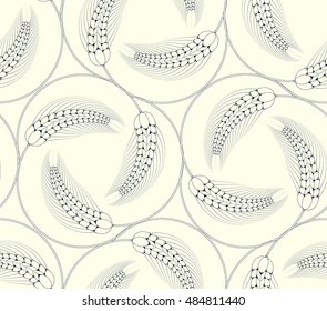 seamless graphic round of wheat pattern